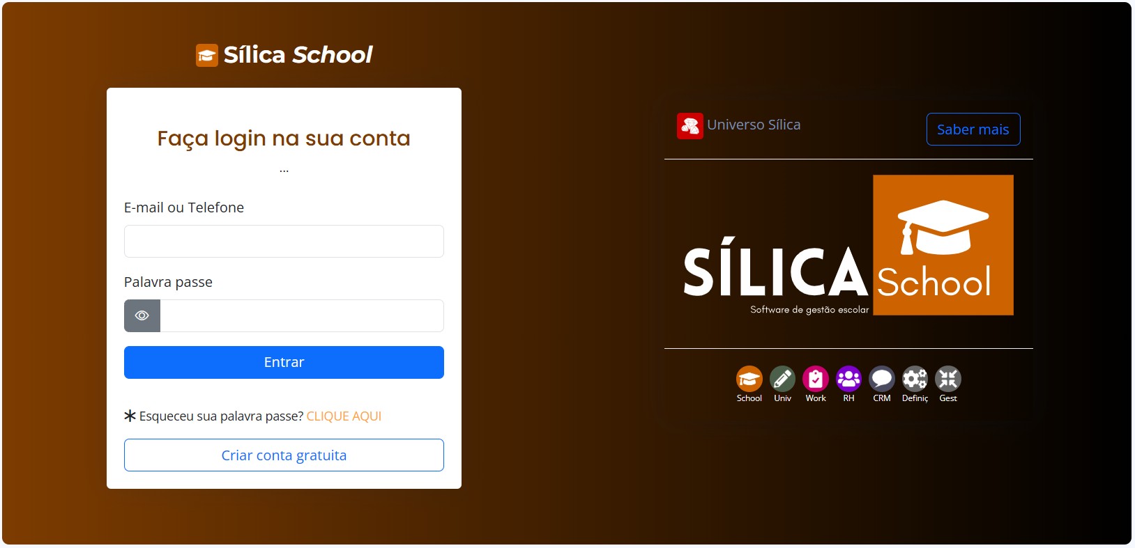 Sílica School - Software de Gestão Escolar. PLANO OURO ANUAL